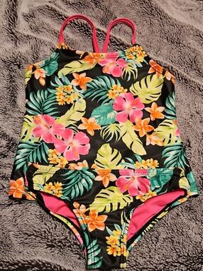 wonder nation Tropical Floral 2 Piece Swimsuit Size Xs